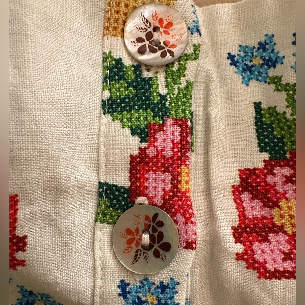 NWOT FARM Rio Tropical Romance Floral-Print Linen-Blend Romper Women’s Medium - Picture 11 of 16